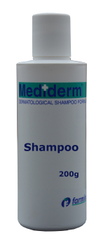 Mediderm, Shampoo, bei Schuppenflechte Kopf, Ekzem, atopischer Hautentzündung, Psoriasis, Neurodermitis, trockener Kopfhaut, Schuppung