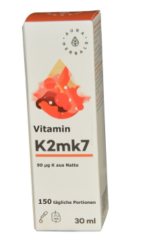 Vitamin K2 aus Natto, Tropfen 30ml, 150 tägliche Portionen, für Knochen, Blutgefäße