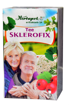 Sklerofix tea with hawthorn, horsetail, true motherwort, mistletoe, ginkgo for strengthening the heart, oxygenation, blood vessels relaxation, lower blood pressure