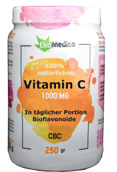 Natural vitamin C with flavonoids from bitter orange, 250g, 50 daily servings of 1000mg of pure vitamin C.