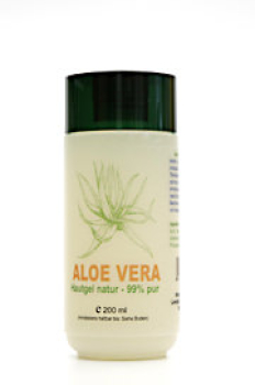 Aloe Vera Hautgel natur - 99% pur, versorgt mit Feuchtigkeit und  glättet hervorragend jede Haut, besonders für problematische Haut als Untergrund für Cremes zu empfehlen, 200ml