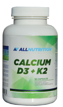 Calcium, Vitamin D3, K2, 90 capsules - increases calcium absorption, bone density, prevents osteoporosis