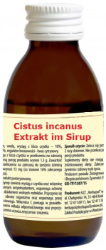 Cistus incanus extract in the syrup, without alcohol, especially suitable for children, stops viruses in colds, flu, colds, accelerates the recovery, 100 ml