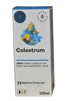 Flüssiges Kolostrum (Colostrum), 125ml, Erstmilch der Kuh zur Stärkung der Abwehrkräfte, für das Immunsystem, bei häufiger Erkältung, schlechtheilenden Wunden, für Darmschleimhaut