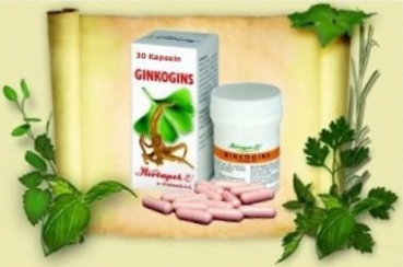 Ginkgogins capsules - with Ginkgo and Ginseng for more concentration, good memory and endurance, 30 capsules