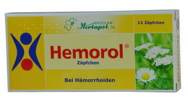 Hemorol - suppositories for hemorrhoids and irritation of the anus, with 6 herbs, relieve pain, swelling, inflammation, relax, 12 pieces