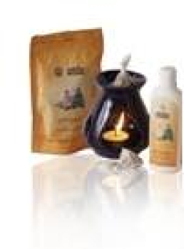Therapy of warm Kompresse- set: oil 100ml, herbal bag 10 St. and Duftlampe