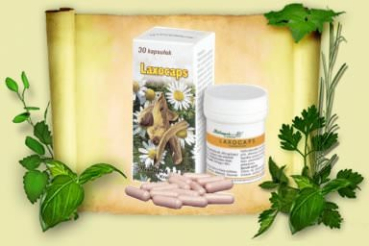 Laxocaps - laxative, also to improve digestion, with bitter substances from the medicinal rhubarb root and chamomile, improve digestion, 30 capsules