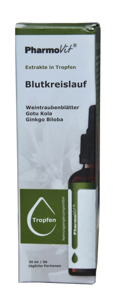 Pflanzliche Tropfen, 30ml, für venösen Rückfluss, Kopfdurchblutung, Ginkgo, Gotu kola, Weintrauchenblätter Extrakt