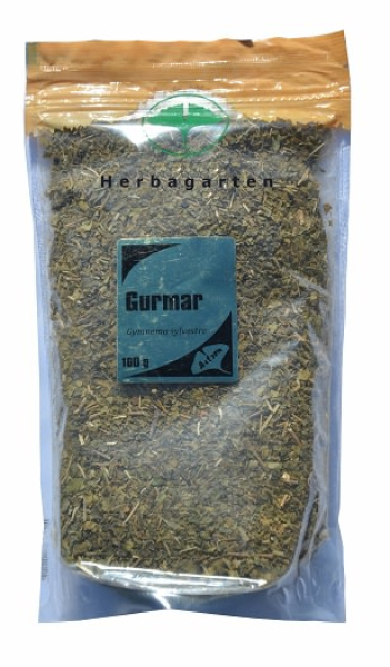 getrocknete Blätter von Gymenma Sylvestre, Gurmar, Herkunftsland Indien
