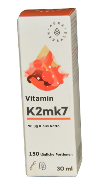 Vitamin K2 aus Natto, Tropfen 30ml, 150 tägliche Portionen, für Knochen, Blutgefäße