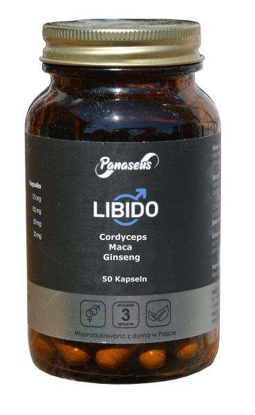 Libido, 50 capsules, tonic, woman, man with Siberian ginseng, maca, cordyceps, increases physical and psychological performance