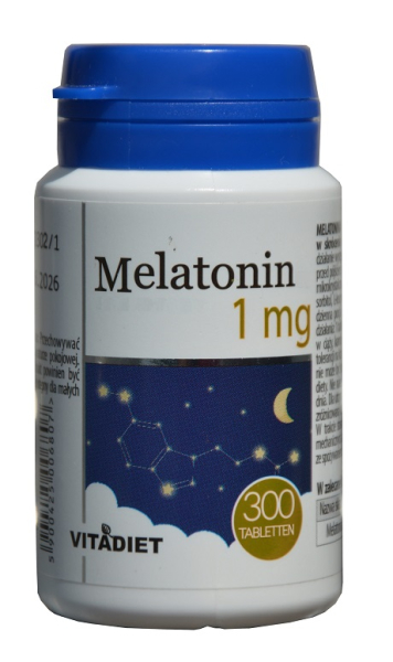 Melatonin 300 Tabletten,1mg, Großpackung, fürs Einschlafen, flexible Dosierung