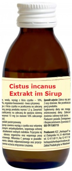 Cistus syrup for cold