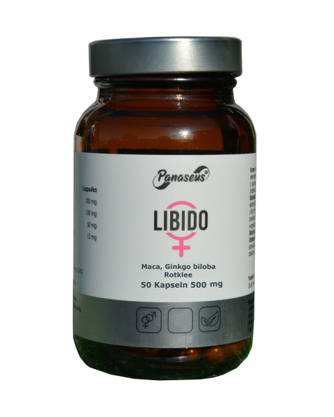 Libido, 50caps, Stärkung für Frauen, auch bei Wechseljahren, Maca, Rotklee, Ginkgo