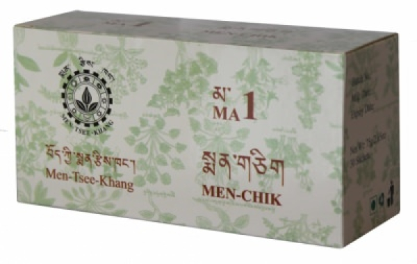 Sorig Men-chik - a Tibetan herb mixture, stimulates the blood circulation, digestion, metabolism, cleanses the body, against low blood pressure and feeling cold, with "Wind" disorders, 30 bags, 75 g
