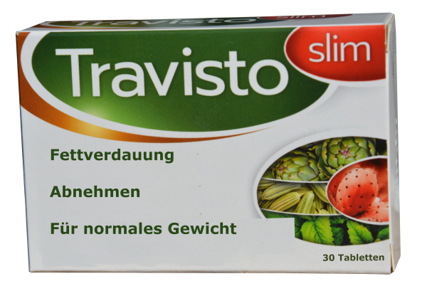 Travisto slim, 30 Tabletten für Verdauung und Gewichtskontrolle mit Artischocke, Pfefferminz, Kümmel, Kurkuma, blokiert Kohlenhydratenaufnahme