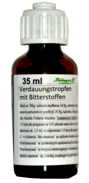 Verdauungstropfen mit Bitterstoffen, 35ml, entkrampfen Magen Darm, bei Blähungen, Bauchschmerzen, Appetitlosigkeit, Krämpfen